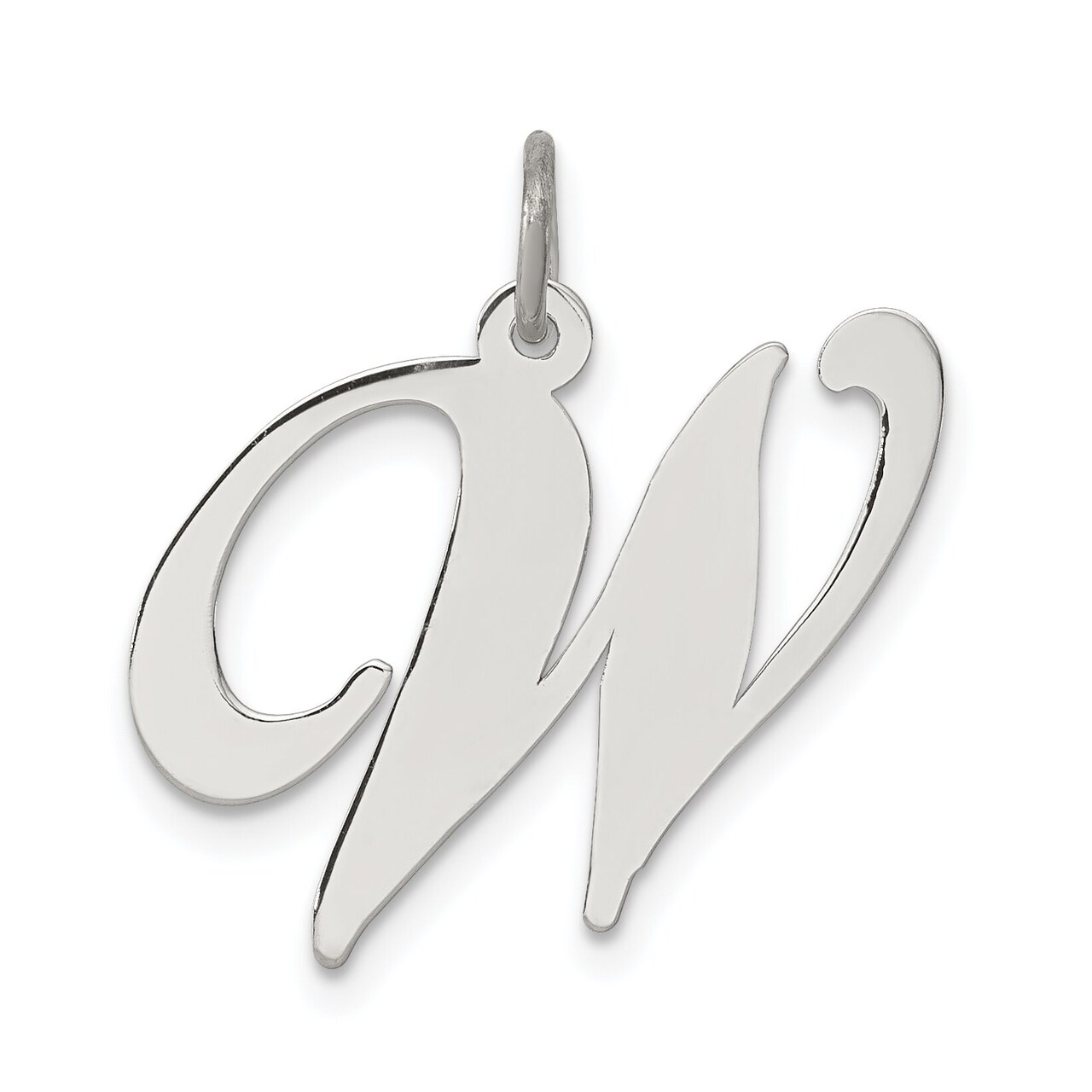 Sterling Silver Large Script Initial Letter W Charm Jewerly 21mm x 17mm